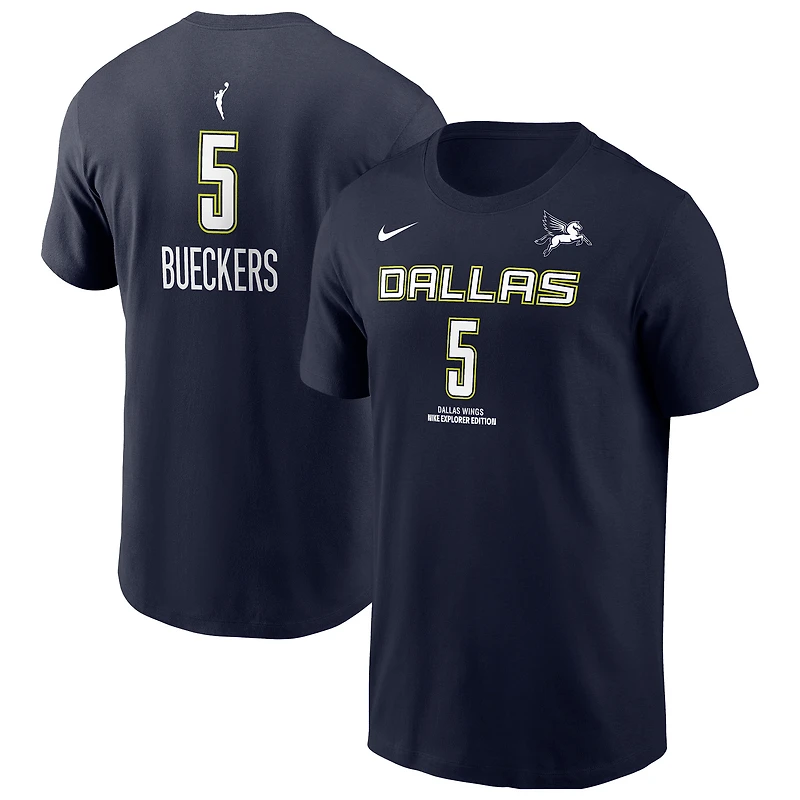 Men's Nike Paige Bueckers Navy Dallas Wings Name & Number T-Shirt