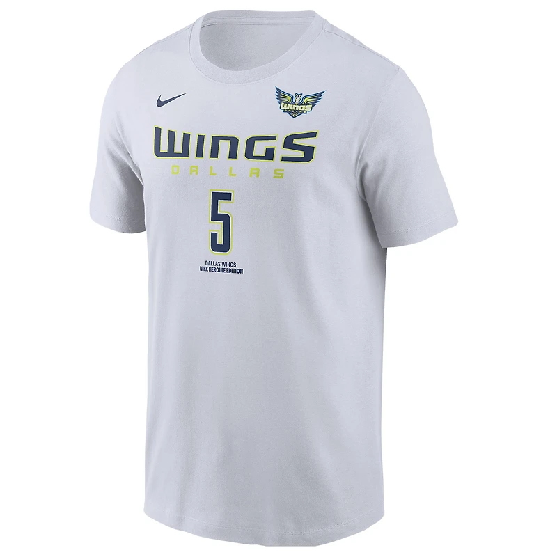 Men's Nike Paige Bueckers White Dallas Wings 2025 WNBA Draft Heroine Edition Name & Number T-Shirt