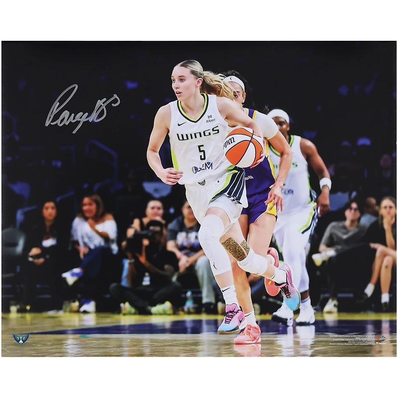 Paige Bueckers Dallas Wings Autographed 16" x 20" Dribbling Photograph