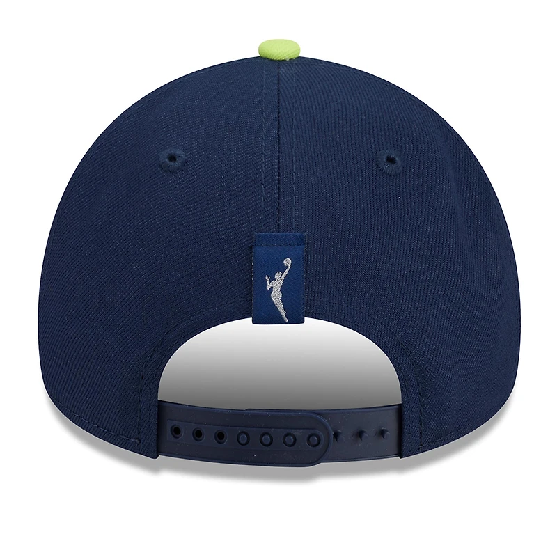 Unisex New Era Navy/Green Dallas Wings WNBA Tip-Off 2026 Metal Badge A-Frame 9FORTY Adjustable Hat
