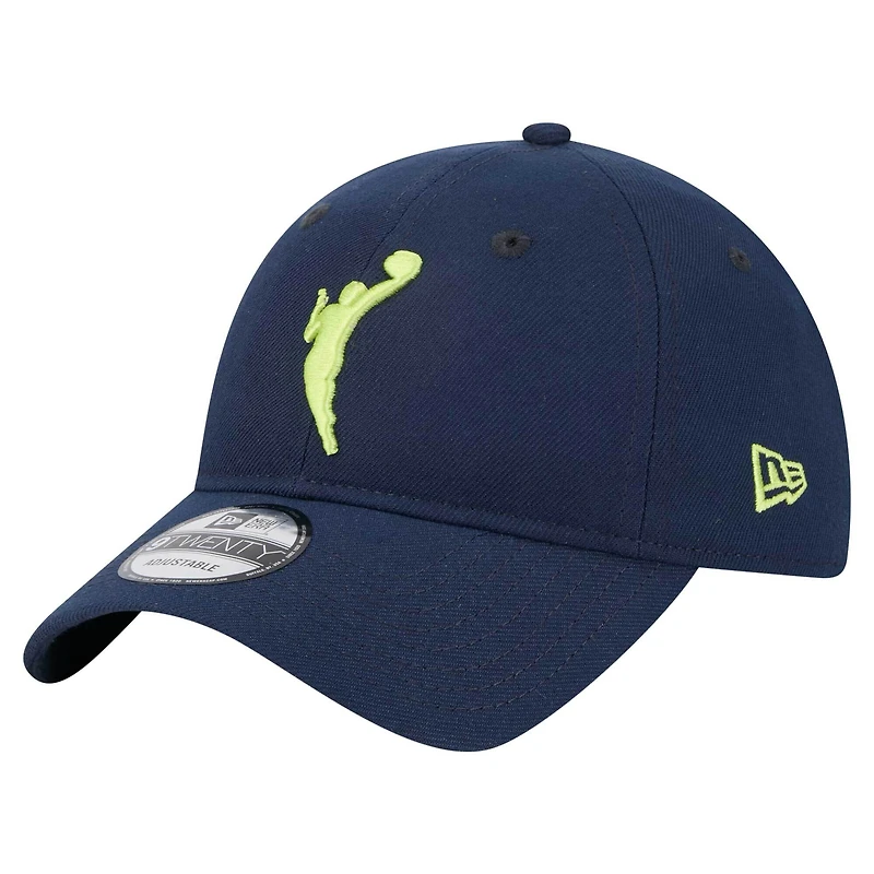 Casquette ajustable unisexe New Era bleu marine Dallas Wings 9TWENTY