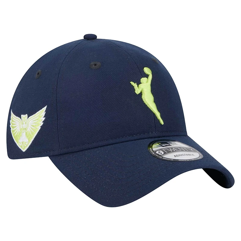 Casquette ajustable unisexe New Era bleu marine Dallas Wings 9TWENTY