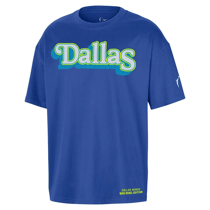 Unisex Nike Blue Dallas Wings Standard Issue Rebel Edition T-Shirt