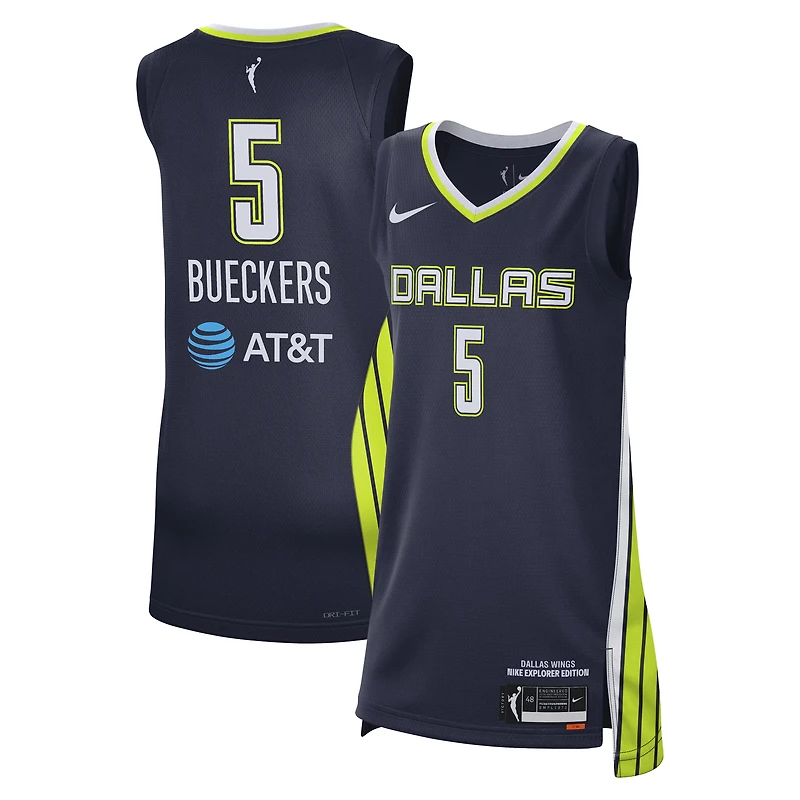 Maillot Nike Paige Bueckers bleu marine des Dallas Wings 2025 WNBA Draft Explorer Edition Victory Player