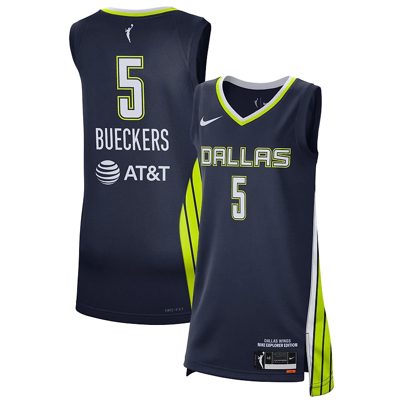 Maillot Nike Paige Bueckers bleu marine des Dallas Wings 2025 WNBA Draft Explorer Edition Victory Player