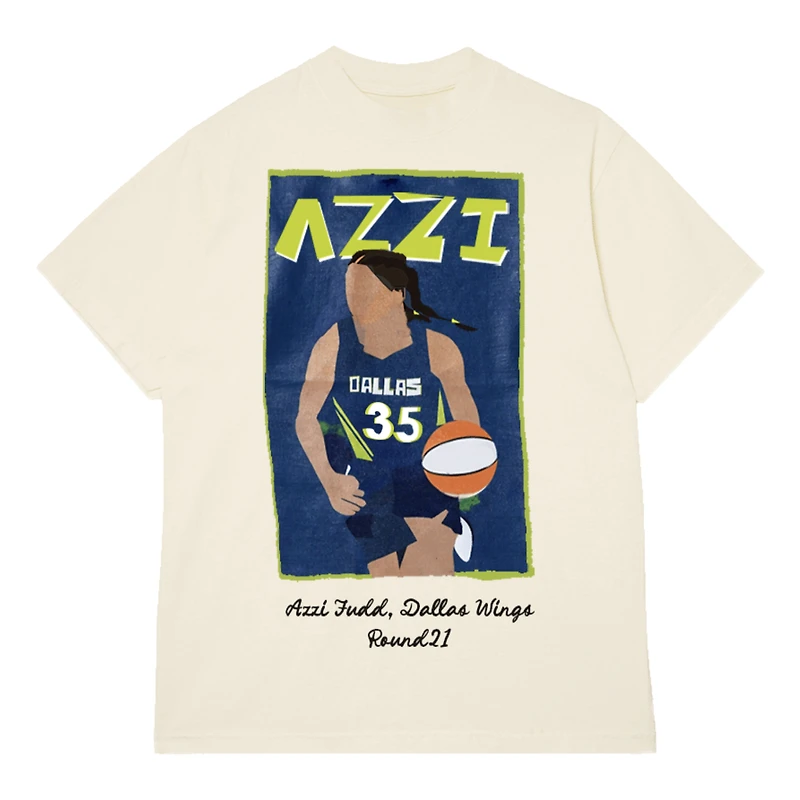 T-shirt unisexe round21 Azzi Fudd Cream Dallas Wings Draft
