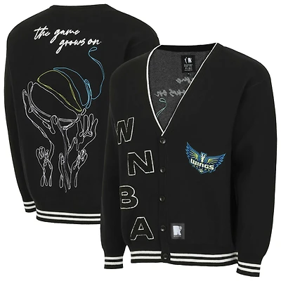 Cardigan unisexe round21 noir Dallas Wings Campus Fit à boutons complets