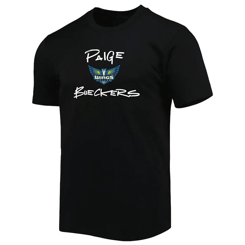 T-shirt unisexe round21 Paige Bueckers noir Dallas Wings 2025 WNBA Draft nom et numéro