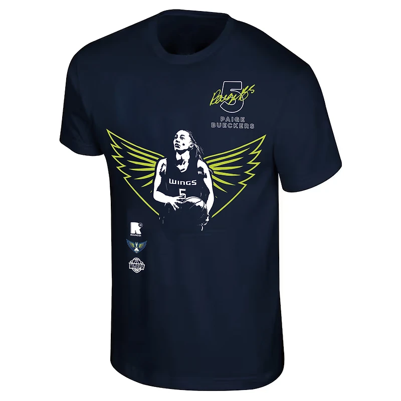 Unisex round21 Paige Bueckers Navy Dallas Wings 2025 WNBA Draft Night T-Shirt