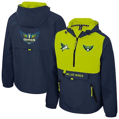 Veste unisexe Stadium Essentials bleu marine/verte Dallas Wings Legends Challenger à quart de zip