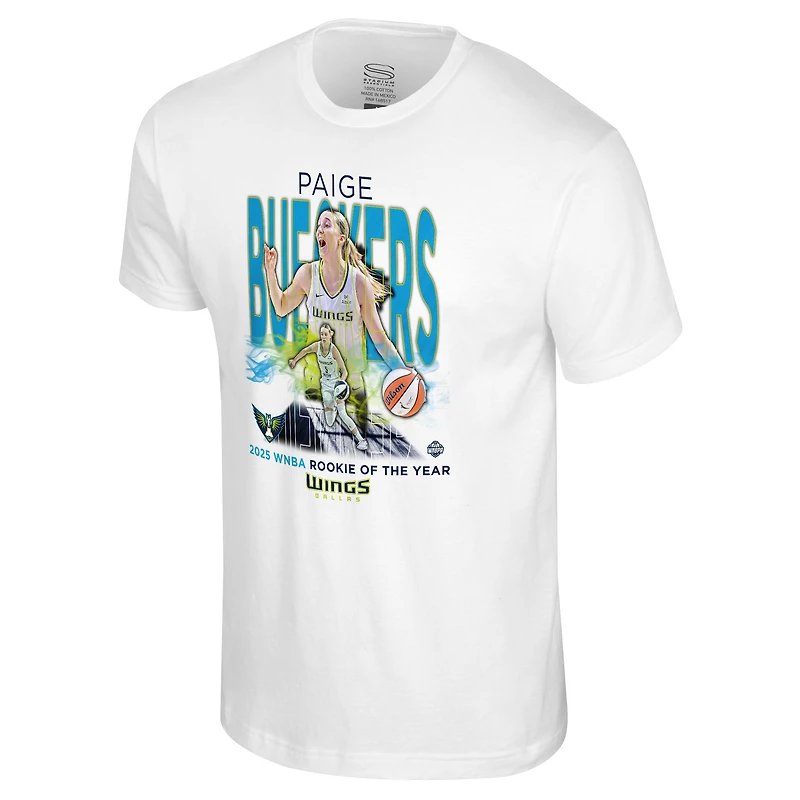 T-shirt unisexe Stadium Essentials Paige Bueckers blanc Dallas Wings 2025 WNBA Rookie of the Year