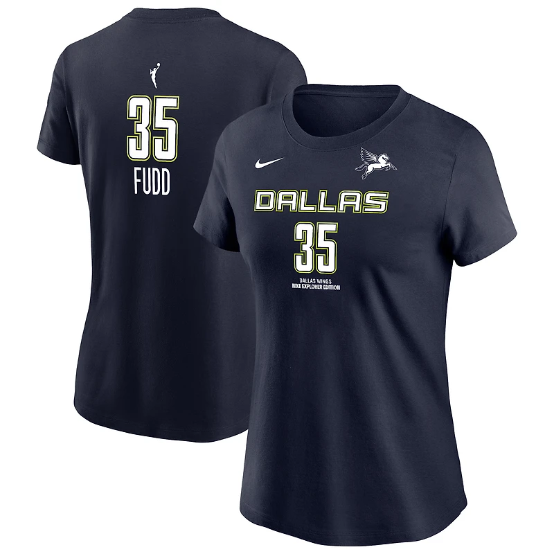 T-shirt Nike Azzi Fudd bleu marine Dallas Wings Explorer Edition pour femme