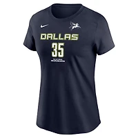 Women's Nike Azzi Fudd Navy Dallas Wings Name & Number Explorer Edition T-Shirt