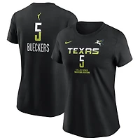 T-shirt Nike Paige Bueckers noir pour femme, Dallas Wings, édition Rebel Draft WNBA 2025, avec nom et numéro