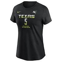 T-shirt Nike Paige Bueckers noir pour femme, Dallas Wings, édition Rebel Draft WNBA 2025, avec nom et numéro