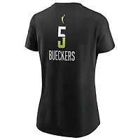 T-shirt Nike Paige Bueckers noir pour femme, Dallas Wings, édition Rebel Draft WNBA 2025, avec nom et numéro