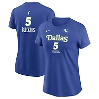 T-shirt Nike Paige Bueckers bleu Dallas Wings Rebel Edition pour femme, avec nom et numéro