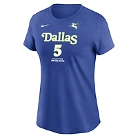 Women's Nike Paige Bueckers Blue Dallas Wings Rebel Edition Name & Number T-Shirt