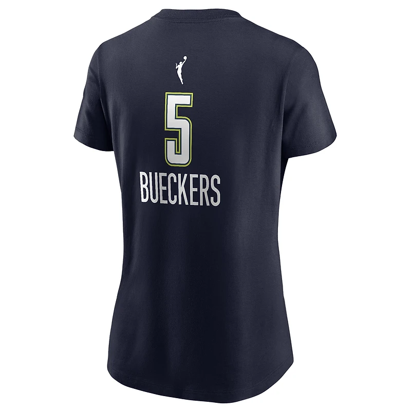 Women's Nike Paige Bueckers Navy Dallas Wings 2025 WNBA Draft Explorer Edition Name & Number T-Shirt