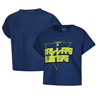 T-shirt court Sportiqe bleu marine Dallas Wings Rock N Roll pour femme, délavé minéral Gwen