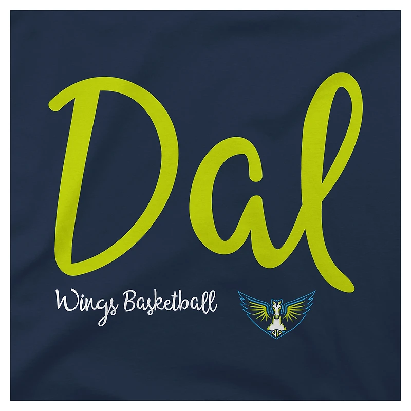 T-shirt bleu marine Stadium Essentials pour femme, troisième quart-temps, Dallas Wings