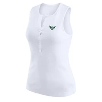 Women's WEAR by Erin Andrews White Dallas Wings Rib-Knit Henley Tank Top