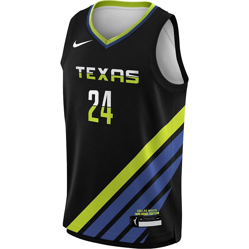 Youth Nike Arike Ogunbowale Black Dallas Wings 2023 Rebel Edition Victory Player Jersey