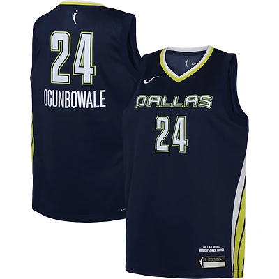 Maillot de joueur Nike Arike Ogunbowale bleu marine Dallas Wings 2021 Explorer Edition Victory pour enfant