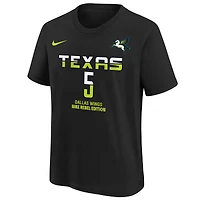 Youth Nike Paige Bueckers Black Dallas Wings 2025 WNBA Draft Rebel Name & Number T-Shirt