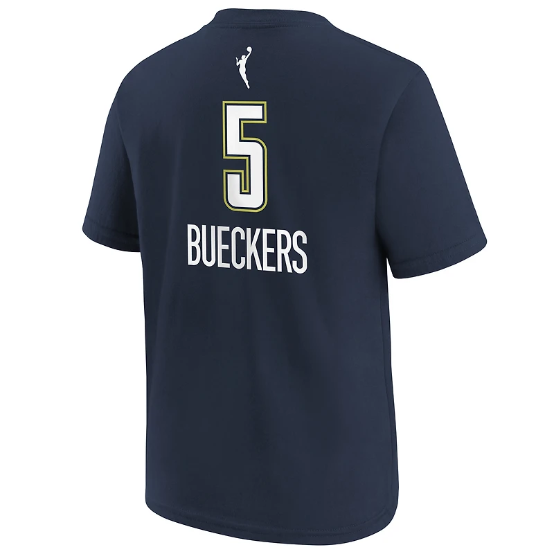 T-shirt Nike Paige Bueckers bleu marine Dallas Wings 2025 WNBA Draft Explorer Edition avec nom et numéro