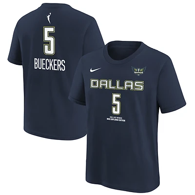 T-shirt Nike Paige Bueckers bleu marine Dallas Wings 2025 WNBA Draft Explorer Edition avec nom et numéro