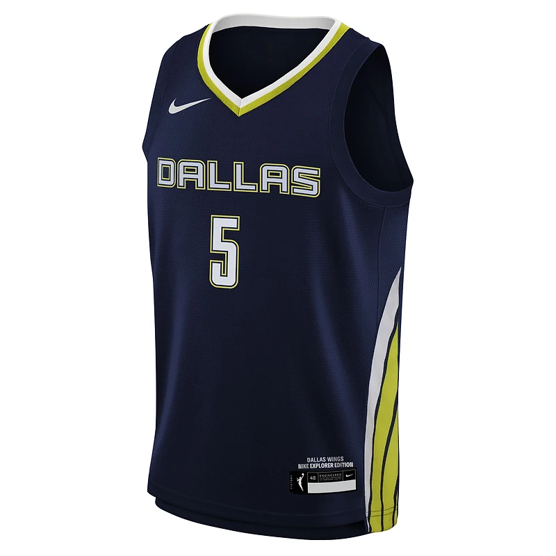 Maillot Nike Paige Bueckers bleu marine Dallas Wings 2025 WNBA Draft Explorer Edition Victory Player pour jeune