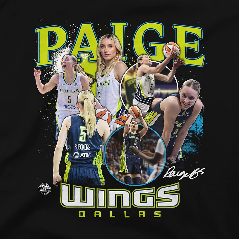 Youth Stadium Essentials Paige Bueckers Black Dallas Wings Crossroads T-Shirt