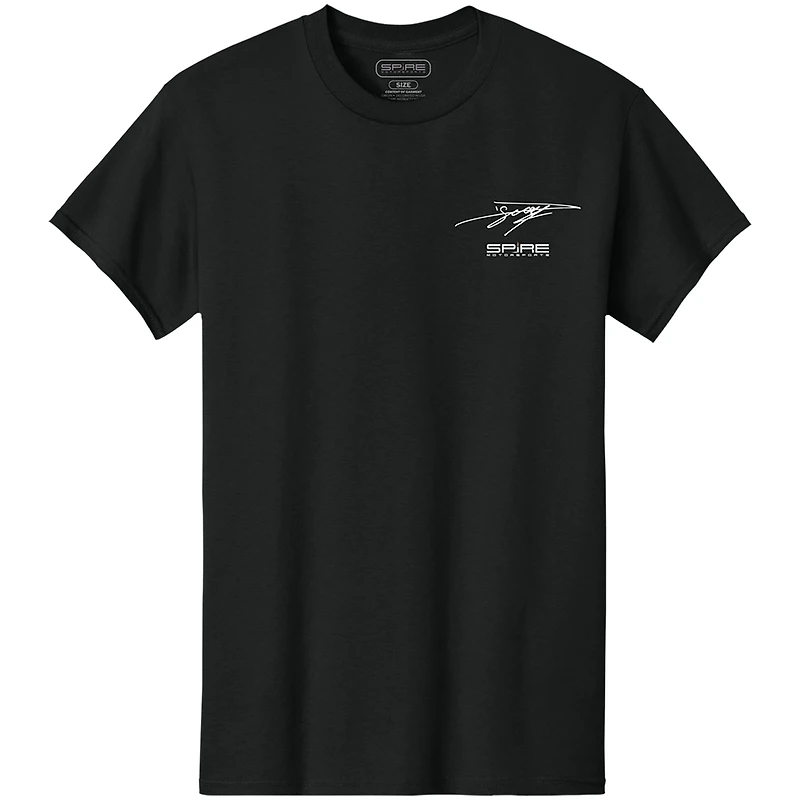 Men's Classic Ink Black Daniel Suarez Spire Motorsports Tri-Blend T-Shirt