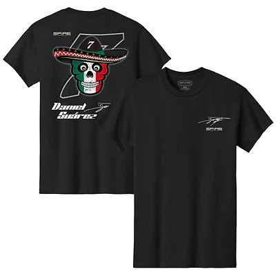 Men's Classic Ink Black Daniel Suarez Spire Motorsports Tri-Blend T-Shirt