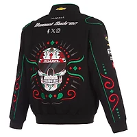 Men's JH Design Black Daniel Suarez 2026 Sugar Skull Full-Snap Twill Racing Jacket