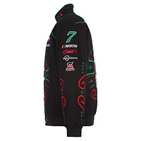 Men's JH Design Black Daniel Suarez 2026 Sugar Skull Full-Snap Twill Racing Jacket