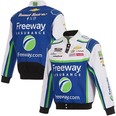 Veste d'uniforme en sergé à boutons-pression Daniel Suarez Freeway Insurance pour homme de JH Design Royal/White