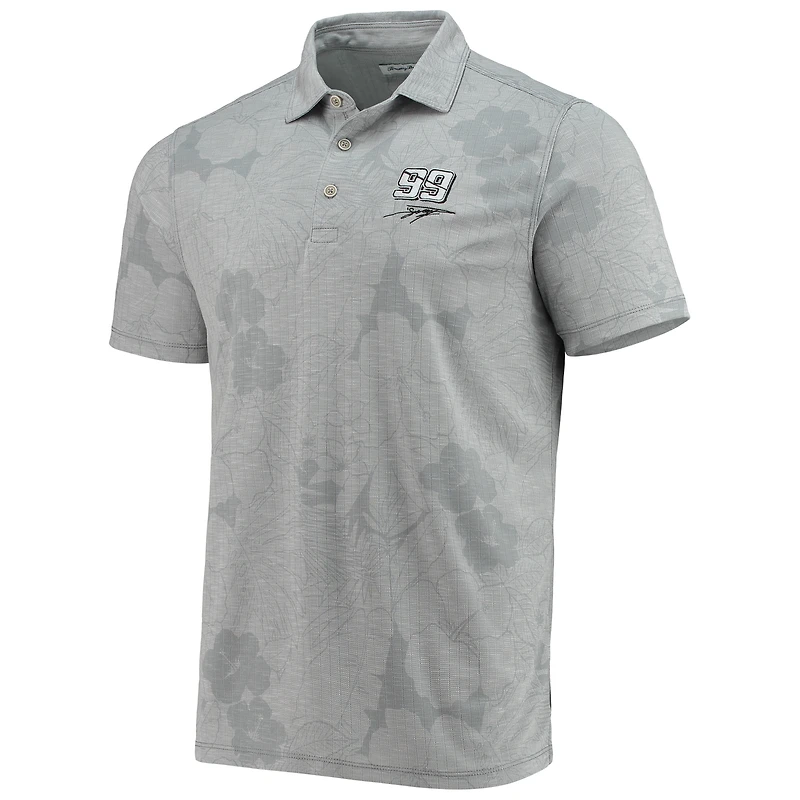 Men's Tommy Bahama Gray Daniel Suarez Miramar Blooms Polo