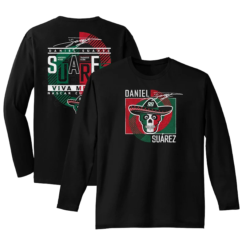 T-shirt noir à manches longues Daniel Suarez Vivo de la collection Trackhouse Racing Team pour hommes