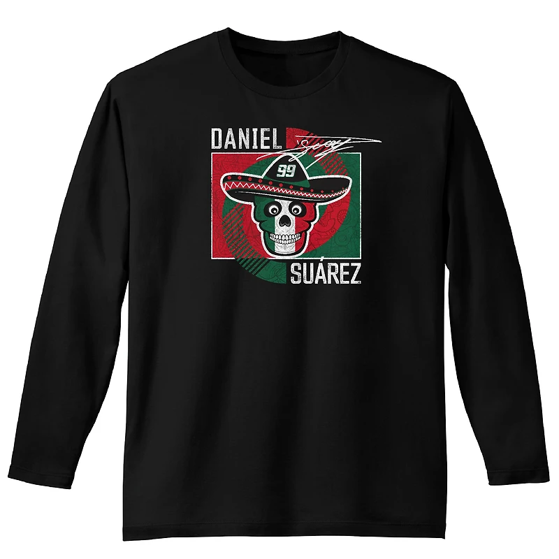 T-shirt noir à manches longues Daniel Suarez Vivo de la collection Trackhouse Racing Team pour hommes