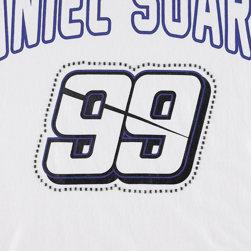 T-shirt Daniel Suarez Box Score G-III 4Her by Carl Banks pour femme, blanc/bleu clair