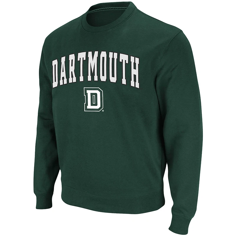 Men's Colosseum Green Dartmouth Big Arch & Logo Tackle Twill Pullover Sweatshirt