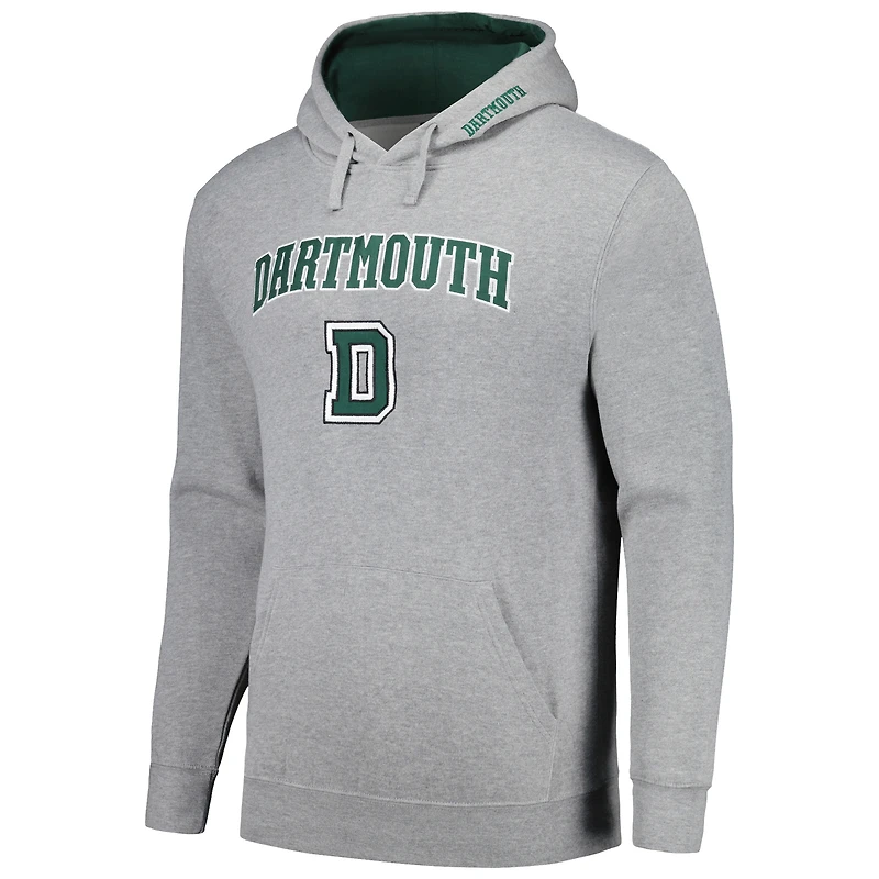 Men's Colosseum  Heather Gray Dartmouth Big Green Arch & Logo Pullover Hoodie