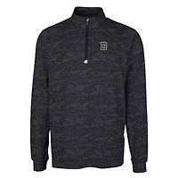 Men's Cutter & Buck Black Dartmouth Big Green Tall Traverse Camo Print Stretch Quarter-Zip Pullover Top
