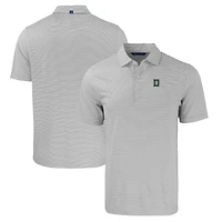 Polo recyclé extensible à double rayure écologique Forge pour homme, gris/blanc, Dartmouth Big Green, coupe Cutter & Buck, grande et taille