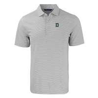 Polo recyclé extensible à double rayure écologique Forge pour homme, gris/blanc, Dartmouth Big Green, coupe Cutter & Buck, grande et taille