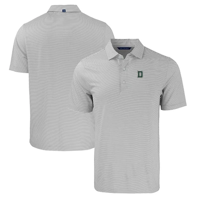 Polo recyclé extensible à double rayure écologique Forge pour homme, gris/blanc, Dartmouth Big Green, coupe Cutter & Buck, grande et taille