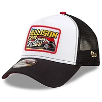 Men's New Era White/Black Davey Allison Legends 9FORTY A-Frame Adjustable Trucker Hat