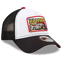 Men's New Era White/Black Davey Allison Legends 9FORTY A-Frame Adjustable Trucker Hat